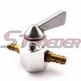 STONEDER Silver 1/4'' 6mm Gas Fuel Tank Tap Inline Petcock Valve Switch For Pit Dirt Motor Bike Motorcycle Motocross ATV Quad