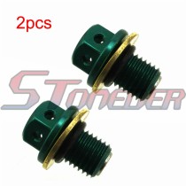 STONEDER Green Magnetic Oil Drain Bolt Plug For Lifan YX Zongshen Engine Chinese Pit Dirt Bike ATV Quad 50cc 70cc 90cc 110cc 125cc 140cc 150cc 160cc