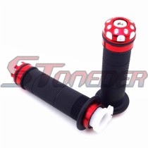 STONEDER 7/8'' Red Aluminum Twist Throttle Handle Hand Grips For ATV Quad 4 Wheeler Pit Dirt Trail Bike Motorized Bicycle Motocycle