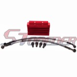 STONEDER Red CNC Aluminum Oil Cooler For Chinese 125cc 140cc 150cc Pit Dirt Motor Bike Trail Motorcycle