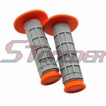STONEDER Gray Orange Throttle Handle Grips For Suzuki RMZ450 DR DRZ Kawasaki KX125 KX250 KX250F KX450F KLR Pit Dirt Bike