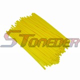 STONEDER Yellow Spoke Skins Covers Wheel Rim Guard Wraps For Suzuki RM-Z DR-Z Honda CRF CR XR XL Pit Dirt Bike