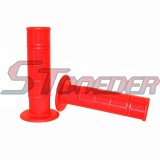 STONEDER Red Soft Rubber Throttle Handle Grips For Suzuki RM125 RM250 RMZ250 RMZ450 DR DRZ Kawasaki KX125 KX250 KX250F KX450F KLR Pit Dirt Bike