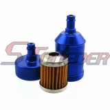 STONEDER 1/4'' Blue Aluminum Gas Fuel Filter For Lawn Mower Tractor Boat Pit Dirt Bike