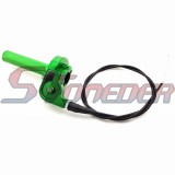 STONEDER 1/4 Turn CNC Alloy Green Twist Throttle Cable Handle Assembly For 50cc 70cc 90cc 110cc 125cc 140cc 150cc 160cc 200cc 250cc Dirt Pit Bike Motorcycle MX Motocross TTR KX XR CRF