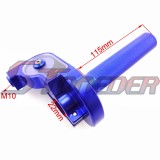 STONEDER Blue Twist Alloy Throttle + Black Handle Grips For XR50 CRF50 KLX110 Thumpstar Pit Dirt Motor Bike Motocross Motorcycle