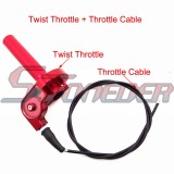 STONEDER 1/4 Turn CNC Alloy Red Twist Throttle Cable Handle Assembly For 50cc 70cc 90cc 110cc 125cc 140cc 150cc 160cc 200cc 250cc TTR KX XR CRF Pit Dirt Bike Motorcycle MX Motocross