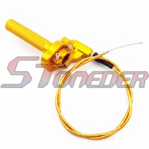 STONEDER Gold CNC Alloy Twist Throttle Cable Handle Assembly For XR50 TTR SSR YCF Pro Thumpstar Pit Dirt Trail Bike Motorcycle Motocross