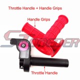 STONEDER Black Alloy Twist Throttle + Red Handle Grips For SSR XR CRF 50 70 Thumpstar YCF Pit Dirt Trail Bike Motorcycle Motocross