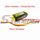STONEDER Gold Aluminum 1 1/8'' 28mm Fat Handlebar + Square Bar Pad Cushion For Pit Dirt Motor Bike MX Motocross Motorcycle ATV Quad 4 Wheeler