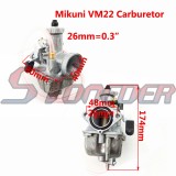 STONEDER Mikuni 26mm Carburetor VM22 Carb + 38mm Air Filter + Mainfold Intake Pipe + Gasket For 110cc 125cc 140cc Engine Pit Dirt Motor Bike