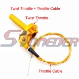 STONEDER Gold CNC Alloy Twist Throttle Cable Handle Assembly For XR50 TTR SSR YCF Pro Thumpstar Pit Dirt Trail Bike Motorcycle Motocross