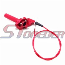 STONEDER Red CNC Alloy Twist Throttle Cable Handle Assembly For XR50 CRF50 KLX110 TTR SSR YCF Motocross Pit Dirt Trail Bike