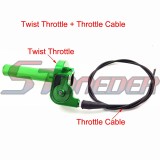 STONEDER 1/4 Turn CNC Alloy Green Twist Throttle Cable Handle Assembly For 50cc 70cc 90cc 110cc 125cc 140cc 150cc 160cc 200cc 250cc Dirt Pit Bike Motorcycle MX Motocross TTR KX XR CRF