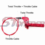 STONEDER Red CNC Alloy Twist Throttle Cable Handle Assembly For XR50 CRF50 KLX110 TTR SSR YCF Motocross Pit Dirt Trail Bike