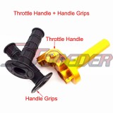 STONEDER Gold Twist Alloy Throttle + Black Handle Grips For XR50 CRF50 CRF70 KLX110 Thumpstar Pit Dirt Trail Bike Motocross Motorcycle