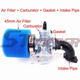 STONEDER 26mm Molkt Carburetor Carb + 45mm Air Filter + Mainfold Intake Pipe + Gasket For Chinese KLX TTR CRF70 YX 140cc 150cc 160cc Engine Pit Dirt Bike