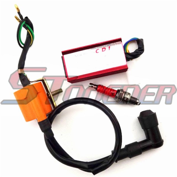 STONEDER Racing Ignition Coil + 5 Pin AC CDI Box + A7TC Spark Plug For Chinese 50cc 70cc 90cc 110cc 125cc  Pit Dirt Bike 50cc 70cc 90cc 110cc Loncin Taotao ATV Quad 4 Wheeler