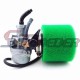 STONEDER 22mm Carburetor Carb + 38mm Green Foam Air Filter For 110cc 125cc Chinese ATV Quad Go Kart Buggy Pit Pro Off Road Dirt Trail Bike