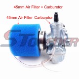 STONEDER Molkt 26mm Carburetor Carb + Blue 45mm Air Filter For Lifan YX 125cc 140cc 150cc CRF50 Chinese Off Road Pit Dirt Bike Motocross