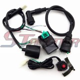 STONEDER Wiring Loom Harness + Kill Switch + Ignition Coil + 5 Pin AC CDI Box For 50cc 70cc 90cc 110cc 125cc 140cc 150cc 160cc Chinese Pit Dirt Bike Motorcycle