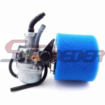 STONEDER 22mm Carb Carburetor + 38mm Blue Air Filter For 110cc 125cc Engine Chinese Off Road Pit Pro Dirt Trail Bike ATV Quad Go Kart Buggy