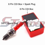 STONEDER 6 Pin AC CDI Box + D8TC Spark Plug For 150cc 200cc 250cc Engine Chinese ATV Quad 4 Wheeler Pit Dirt Bike Motorcycle Motocross