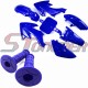 STONEDER Blue Plastic Fairing Body Fender Kits + Soft Rubber Throttle Handle Grips For Honda XR50 CRF50 Chinese 50cc 70cc 90cc 110cc 125cc 140cc 150cc 160cc Pit Trail Bike Stomp Lifan YX