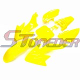 STONEDER Yellow Plastic Fairing Body Fender Kits + Soft Rubber Throttle Handle Grips For Honda XR50 CRF50 Chinese Pit Trail Bike SDG SSR YCF  50cc 70cc 90cc 110cc 125cc 140cc 150cc 160cc
