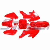 STONEDER Red Plastic Fairing Body Fender Kits + Soft Rubber Throttle Handle Grips + Mounting Screws For Honda XR50 CRF50 Chinese Pit Dirt Trail Bike 50cc 70cc 90cc 110cc 125cc 140cc 150cc 160cc Piranha Roketa