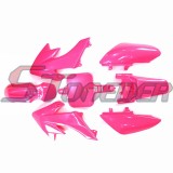 STONEDER Pink Plastic Fairing Body Fender Kits + Soft Rubber Throttle Handle Grips For Honda XR50 CRF50 Chinese Pit Dirt Trail Bike 50cc 70cc 90cc 110cc 125cc 140cc 150cc 160cc BSE Braaap Taotao