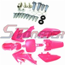 STONEDER Pink Plastic Fairing Fender Body Kits + Mounting Screws For Chinese Pit Dirt Trail Bike Honda CRF50 XR50 50cc 70cc 90cc 110cc 125cc 140cc 150cc 160cc
