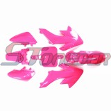 STONEDER Pink Plastic Fairing Body Fender Kits + Soft Rubber Throttle Handle Grips + Mounting Screws For Honda XR50 CRF50 Chinese 50cc 70cc 90cc 110cc 125cc 140cc 150cc 160cc Pit Dirt Trail Bike Pitster Pro YCF SDG