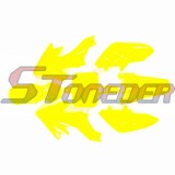STONEDER Yellow Plastic Fairing Body Fender Kits + Soft Rubber Throttle Handle Grips + Mounting Screws For Honda XR50 CRF50 50cc 70cc 90cc 110cc 125cc 140cc 150cc 160cc Chinese Pit Dirt Trail Motor Bike Motocycle