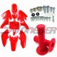 STONEDER Red Plastic Fairing Body Fender Kits + Soft Rubber Throttle Handle Grips + Mounting Screws For Honda XR50 CRF50 Chinese Pit Dirt Trail Bike 50cc 70cc 90cc 110cc 125cc 140cc 150cc 160cc Piranha Roketa
