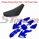 STONEDER Plastic Fairing Body Kits + Tall Foam Seat For Honda CRF50 XR50 Chinese 50cc 70cc 90cc 110cc 125cc 140cc 150cc 160cc Pit Dirt Motor Trail Bike Pitster Pro SDG Braaap