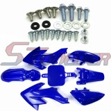 STONEDER Blue Plastic Fairing Fender Body Kits + Mounting Screws For Honda XR50 CRF50 Chinese Pit Dirt Bike 50cc 70cc 90 110cc 125cc 150cc 160cc YCF GPX