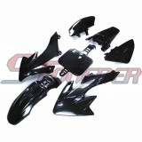 STONEDER Black Plastic Fairing Body Fender Kits + Soft Rubber Throttle Handle Grips For Honda XR50 CRF50 Chinese 50cc 70cc 90cc 110cc 125cc 140cc 150cc 160cc Pit Dirt Trail Bike Apollo GPX SDG