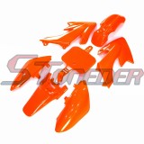 STONEDER Orange Plastic Fairing Body Fender Kits + Soft Rubber Throttle Handle Grips For Honda XR50 CRF50 Chinese Pit Trail Motor Bike Thumpstar Pitster Pro 50cc 70cc 90cc 110cc 125cc 140cc 150cc 160cc