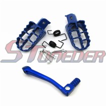STONEDER Aluminum 11mm Folding Gear Shifter Lever + Footrest Footpegs For Chinese 50cc 70cc 90cc 110cc 125cc 140cc 150cc 160cc Dirt Pit Bike Motorcycle YCF SSR SDG Piranha