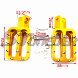 STONEDER Gold Footpegs Foot Rest + Yellow Throttle Handle Grips For Lifan YX TTR Chinese 50cc 70cc 90cc 110cc 125cc 140cc 150cc 160cc Pit Dirt Bike Motorcycle
