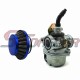 STONEDER PZ19 19mm Cable Choke Carburetor + 35mm Aluminum Air Filter Cleaner For Pit Dirt Bike Go Kart Buggy ATV Quad 4 Wheeler TTR  Sunl Roketa Kazuma 50cc 70cc 90cc 110cc
