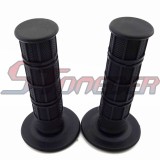 STONEDER Black Footpegs Foot Rest + Throttle Handle Grips For Chinese Pit Dirt Trail Bike Motorcycle Pitster Pro Coolster SSR 50cc 70cc 90cc 110cc 125cc 140cc 150cc 160cc