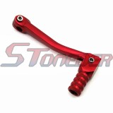STONEDER Red Footpegs Foot Rest + Soft Rubber Throttle Handle Grips + 11mm Gear Shifter Lever For 50cc 70cc 90cc 110cc 125cc 140cc 150cc 160cc Chinese Pit Dirt Bike Motorcycle Lifan YX Apollo