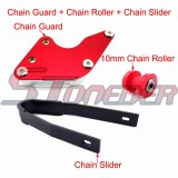 STONEDER Red 10mm Chain Roller + Chain Guide Guard + Black Plastic Chain Slider For Chinese Kayo Lifan YX Pit Dirt Trail Bike Motorcycle GPX 50cc 70cc 90cc 110cc 125cc 140cc 150cc 160cc