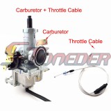 STONEDER Keihin 30mm PZ30 Carburetor + Gas Throttle Cable For 200cc 250cc Pit Dirt Bike ATV Quad 4 Wheeler