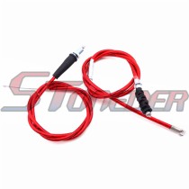 STONEDER Red 108mm 990mm Gas Throttle Cable + 64mm 970mm Clutch Cable For Chinese Pit Dirt Motor Bike Motorcycle Taotao Kayo Coolster SDG 50cc 70cc 90cc 110cc 125cc 140cc 150cc 160cc