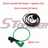 STONEDER Green Ignition Coil + Black Handle Kill Switch For 50cc 70cc 90cc 110cc 125cc 140cc 150cc 160cc Pit Dirt Bike Motorcycle YCF SDG Kayo Apollo