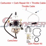 STONEDER Keihin 30mm PZ30 Carburetor + Carb Repair Kit + Gas Throttle Cable For 200cc 250cc Pit Dirt Bike ATV Quad 4 Wheeler Motorcycle Motocross