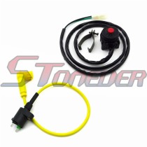 STONEDER Yellow Ignition Coil + Black Handle Kill Switch For Pit Dirt Bike Motorcycle 50cc 70cc 90cc 110cc 125cc 140cc 150cc 160cc BSE TTR Thumpstar